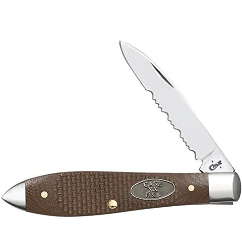 Case Cutlery Teardrop Earth Brown G10 - TB101028 SS pattern. 3.5" closed, Earth Brown G10 handle - Boxed