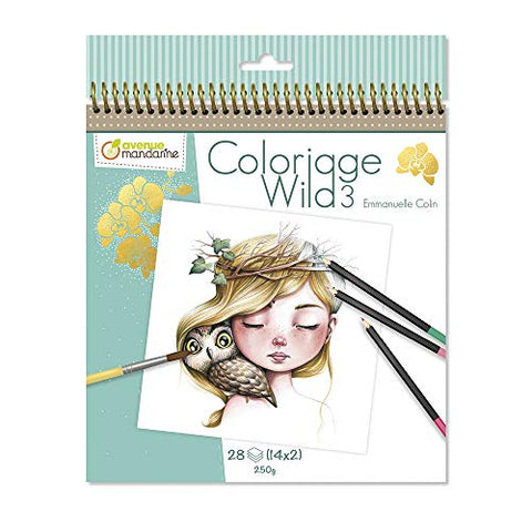 Avenue Mandarine Collector's Coloring Book - 9 5/6 x 7 7/8 x 2/5 - Wild 3