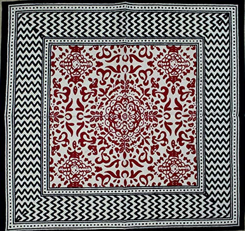 French Country Table Napkin 18" x 18" - Black/Red