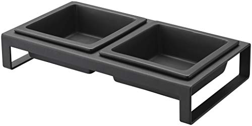 Tower Pet Food Bowl with Stand - Black