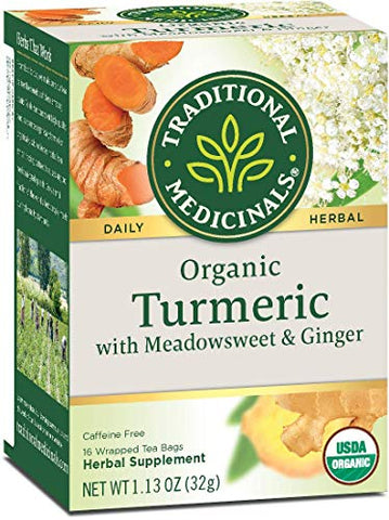 Traditional Medicinals - 16 bags Org Turmeric Meadowsweet Ginger