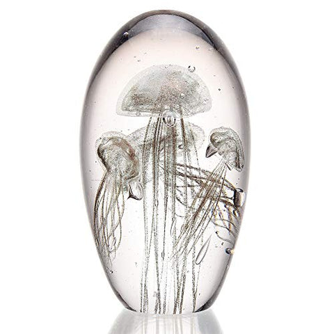 Art Glass Gold Jellyfish Quartet (Glow in the Dark)