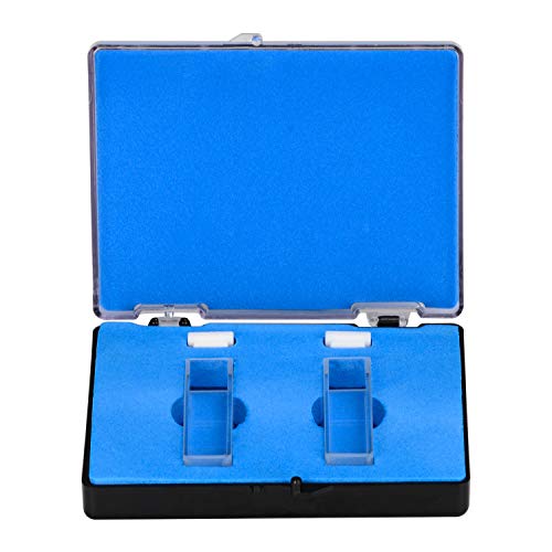 StonyLab 2-Pack Quartz Cuvette, Spectrophotometer Cuvettes 10mm Path Length, 45mm Height, 3.5ml Capacity