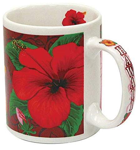 Ceramic Mug, 11 oz, Hibiscus