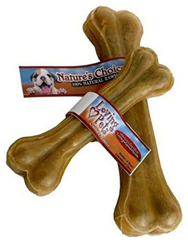 LOVING PETS NATURE'S CHOICE PRESSED RAWHIDE BONE NATURAL 8 IN