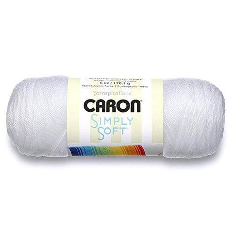 Caron Simply Soft Yarn 6 oz, White