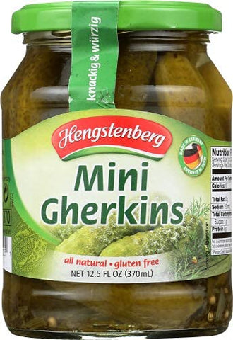 Hengstenberg Mini Knax Crunchy Gherkins in Jar, 12.5 oz