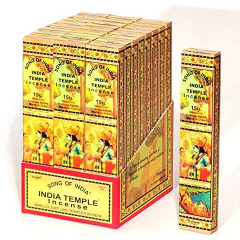 India Temple Incense Display 15 gr (pack of 24, 15g sticks per pack)