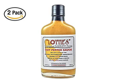 Lottie's Traditional Barbados Hot Sauce (Yellow) 6 oz. (2 Pack)