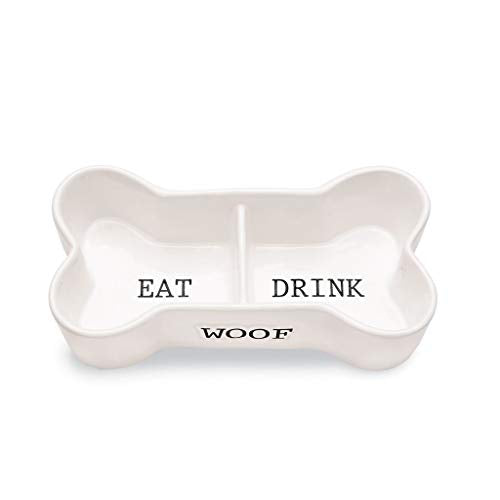 Dog Bone Shaped Pet Bowl, 3x11x5.5-inch