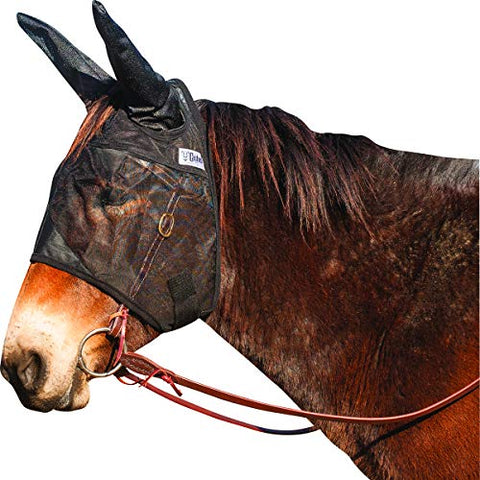 Quiet Ride Mule Fly Mask with Ears, , Mule Yearling, Black