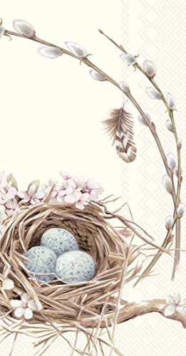 Guest Paper Towel 8.5" x 4.5", Birds Nest with Eggs 16 Count