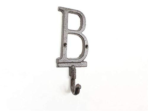Cast Iron Letter B Alphabet Wall Hook 6"