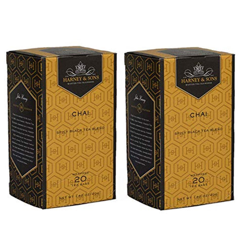 Premium Teabags - Flavored Black Tea, Chai (20ct)