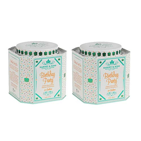Holiday & Seasonal Teas (Birthday Tea) - Decaf Flavored Black Tea, 4X30 Tin of Sachets