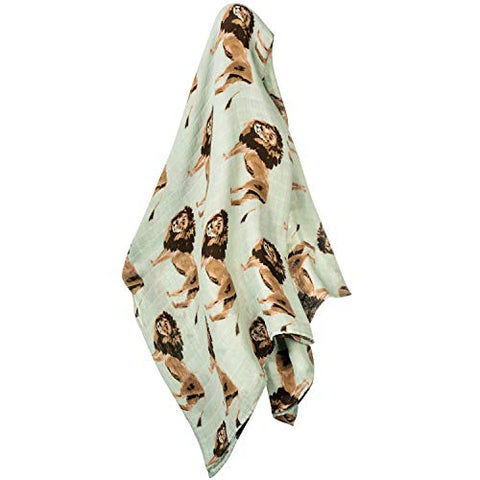 Lion Bamboo Muslin Swaddle Blanket