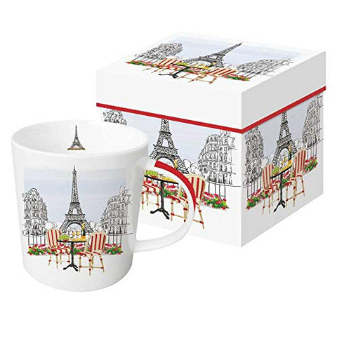 New Bone China Mug 13.5 oz Gift Box Bistro de Paris