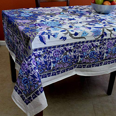 Tree Of Life Tablecloth 72" x 72" - Blue/Purple