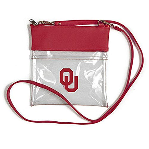 Oklahoma Sooners Clear Gameday Crossbody, Size 7.5"w x 8"h, Straps 56” long