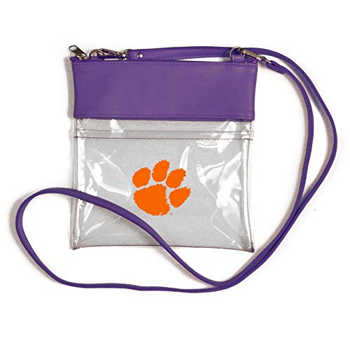 Clemson Tigers Clear Gameday Crossbody, Size 7.5"w x 8"h, Straps 56” long