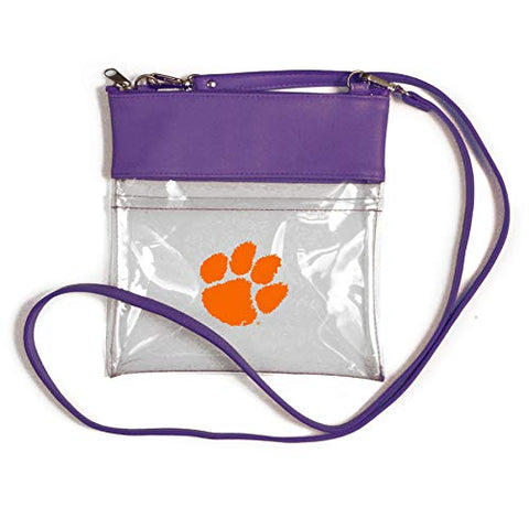 Clemson Tigers Clear Gameday Crossbody, Size 7.5"w x 8"h, Straps 56” long