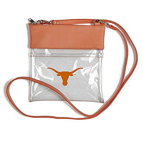 Texas Longhorns Clear Gameday Crossbody, Size 7.5"w x 8"h, Straps: 56” long