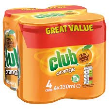 Club Orange Soda Can 11.1fl oz (330ml)