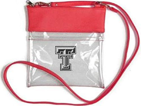 Texas Tech Clear Gameday Crossbody, Size 7.5"w x 8"h, Straps 56” long
