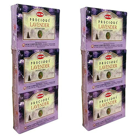 Hem Incense Cones in Display Box 10 cones Precious Lavender (12 boxes of 10 Cones)