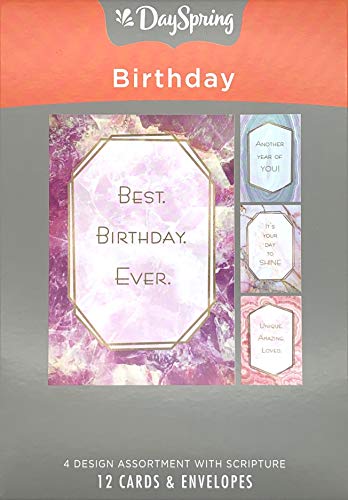 Birthday - Marble & Geodes - 12 Boxed Cards