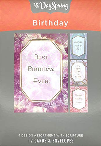 Birthday - Marble & Geodes - 12 Boxed Cards