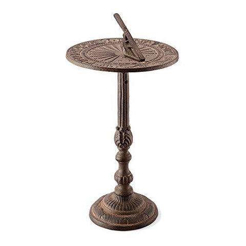 Antiqued Sundial on Stand 18.5"Hx9.5"Wx9.5"D