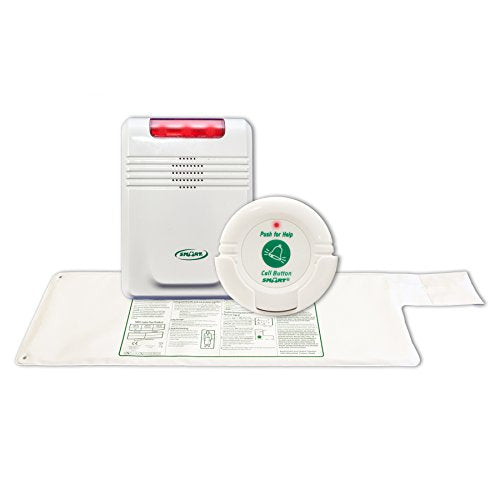 433-EC with PTB-RI - 10"x30" CordLess Bed Sensor pad and 433-NC nurse call button