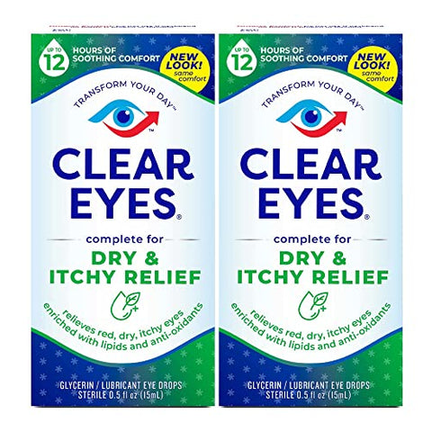 Clear Eyes Advanced Dry Itchy Eye Drops, 0.5oz