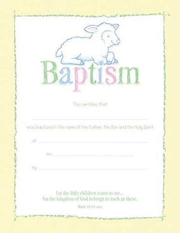 Warner Christian Resources - Baptism Certificate / Premium Stock