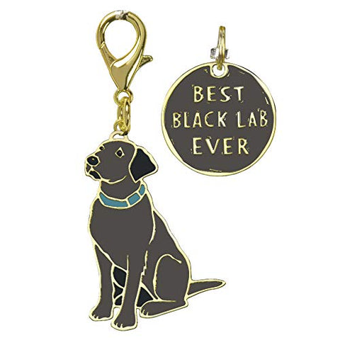 Charm Set - Black Lab 1.50" x 2.25", 1.25" Diameter, Card: 3" x 5"