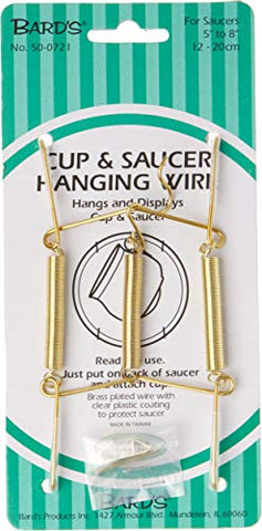 Brass Cup And Saucer Hanger (Partial Pack), 8" H x 2.75" W x 1" D