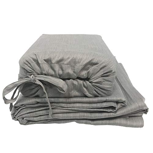 BedVoyage Eco-Melange Rayon Bamboo Cotton Duvet Covers - Silver - Queen (90x94 inches)