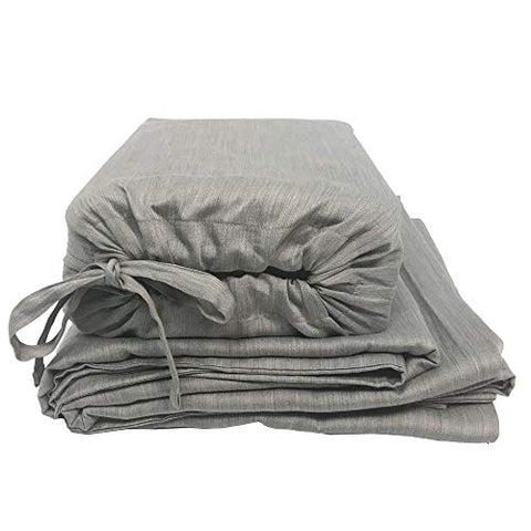 BedVoyage Eco-Melange Rayon Bamboo Cotton Duvet Covers - Silver - Queen (90x94 inches)