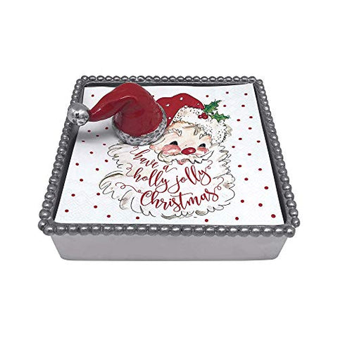 Red Santa Hat Beaded Napkin Box