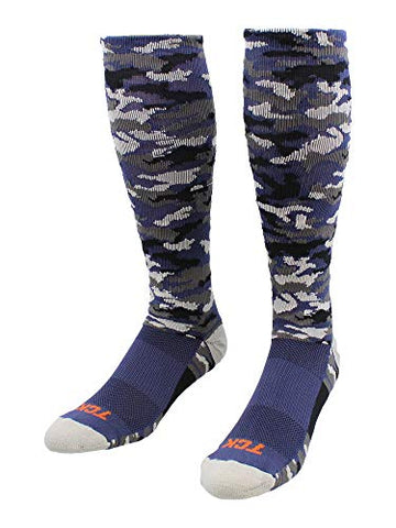 Woodland Camo Over-Calf, Heel/Toe, Navy, Medium