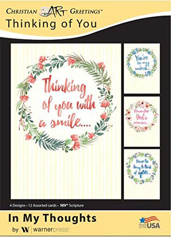 Warner Christian Resources - Boxed Greeting Cards - Thinking Of You - In My Thoughts - 12 Envelopes