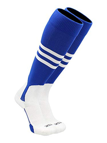 Dugout Series Over-Calf Heel/Toe, Pattern B, Royal-White, Small