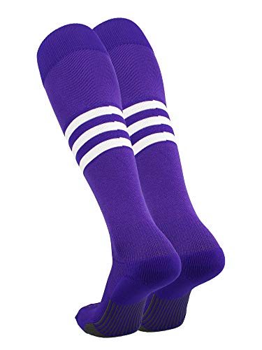 Dugout Series Over-Calf Heel/Toe, Pattern B, Purple-White, Small