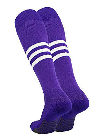 Dugout Series Over-Calf Heel/Toe, Pattern B, Purple-White, Small