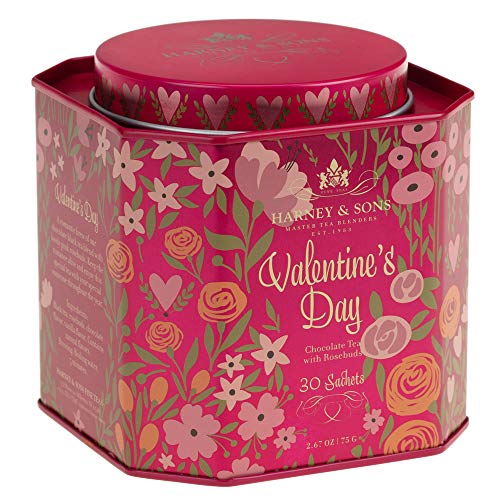 Holiday & Seasonal Teas (Valentine) - Flavored Black Tea, 4X30 Tin of Sachets
