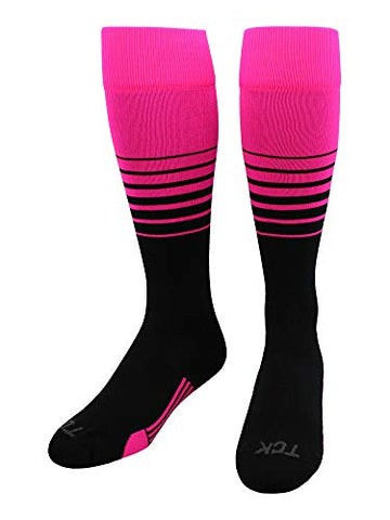 Breaker Over-Calf, Heel/Toe, Hot Pink-Black, Large
