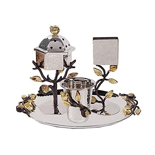Havdallah Set - Stainless Steel - Pomegranates