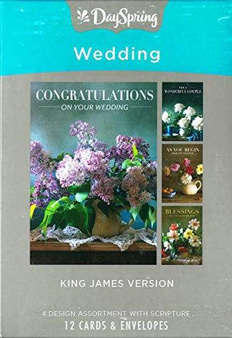 Wedding - Flower Vases - 12 Boxed Cards, KJV
