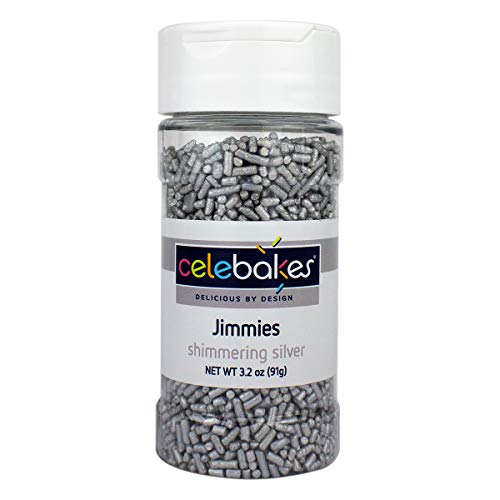 Celebakes Shimmering Silver Jimmies, 3.2 oz